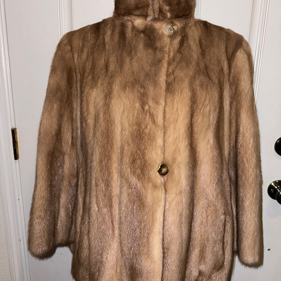 L.S. Ayres & Co Of Indiana Vintage Blonde Tan Mink Coat M/L - Picture 10 of 10